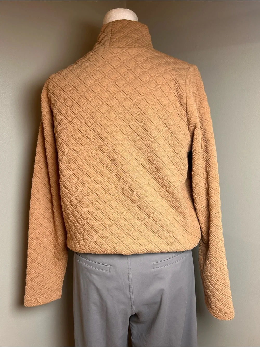 J.Crew Quilted Turtleneck Sweater XS Camel Tan